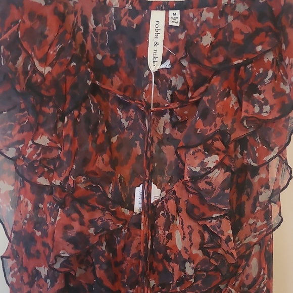 Robbi & Nikki by Robert Rodriguez Red and Black Blouse - Picture 5 of 6